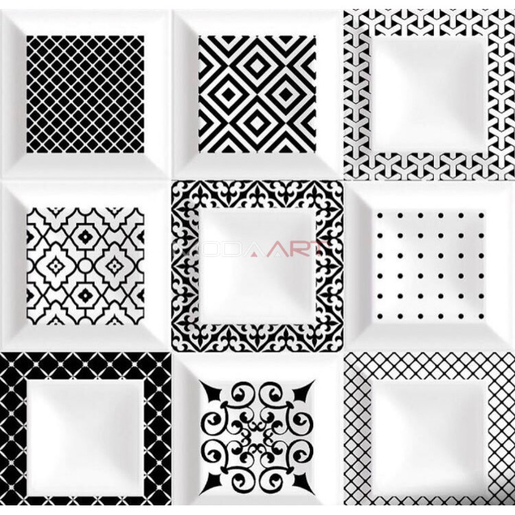30x30Cm FS-30101 Retro Negro 3D Seramik Dekor Koli 0,81m2
